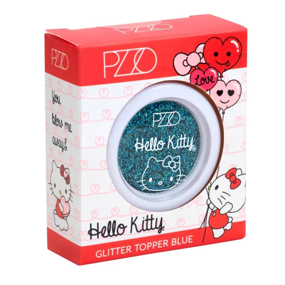 Topper de Glitter Hello Kitty Blue