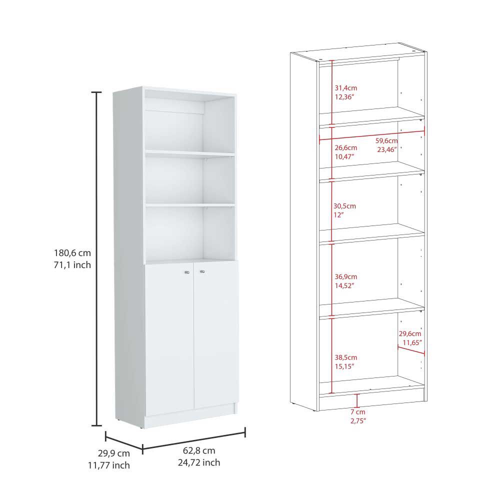 2 Estantes 45 cm + Estante 2 Puertas TuHome Home Blanco