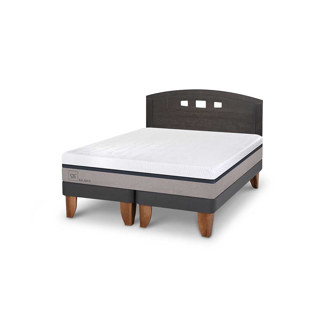 Cama Europea CIC Base Dividida 2 Plazas Balance + Respaldo Gales