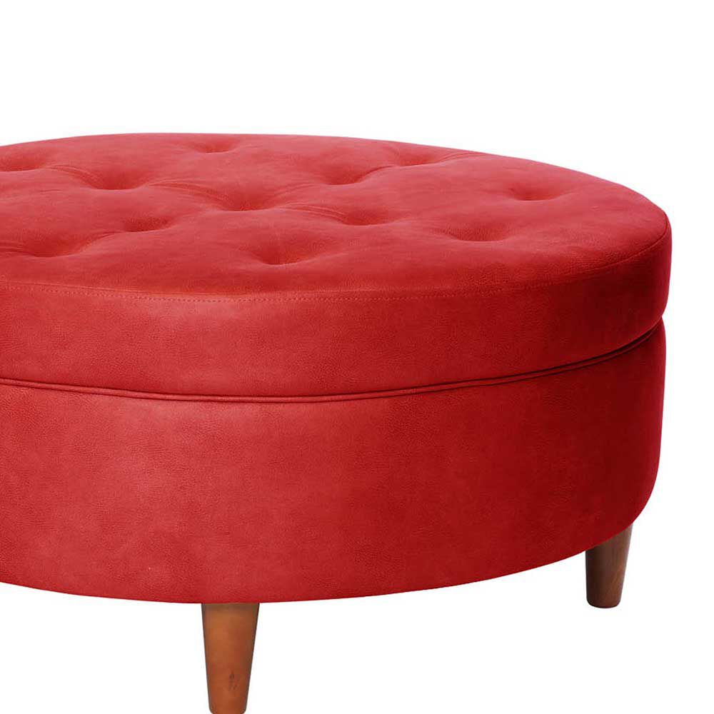 Pouf Latam Home Paris Cuero Kentucky Rojo