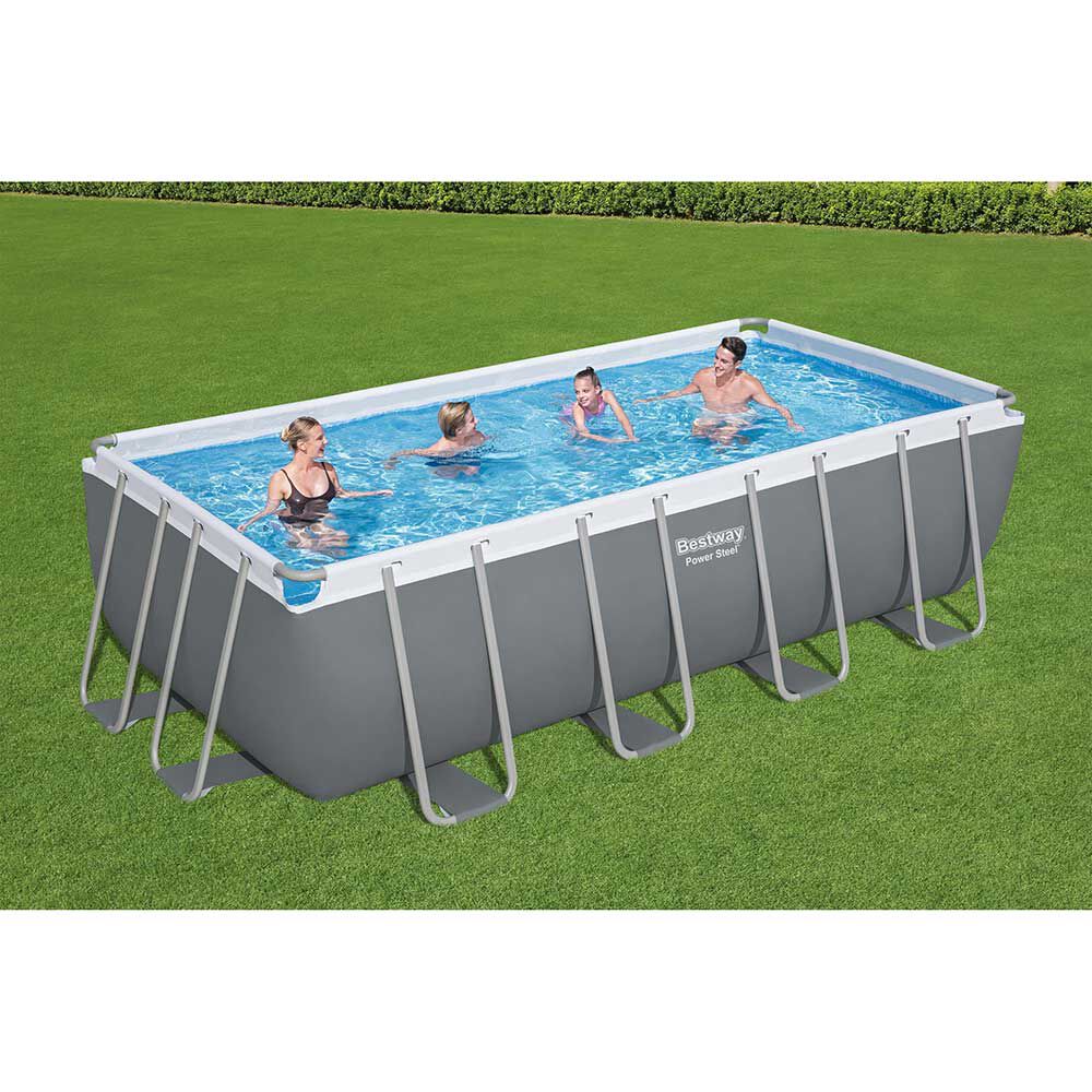 Piscina Estructural Bestway Power Steel Gris 488 x 244 x 122 cm 11532 lt