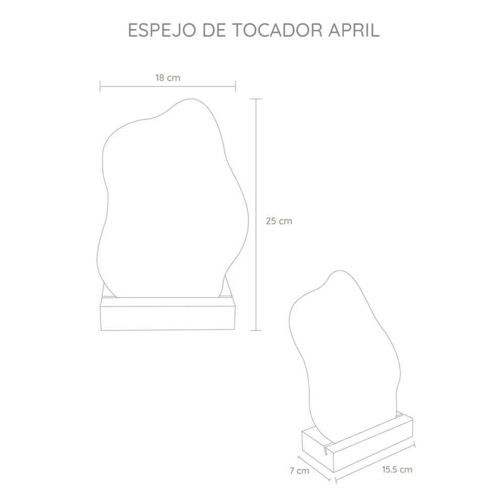 Espejo Base Madera TuHome April 25 x 18 cm