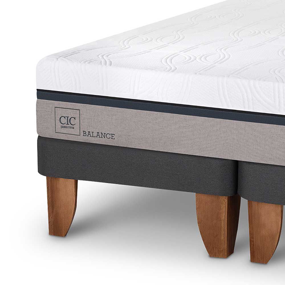 Cama Europea CIC Base Dividida King Balance + Respaldo Villarrica Alpino