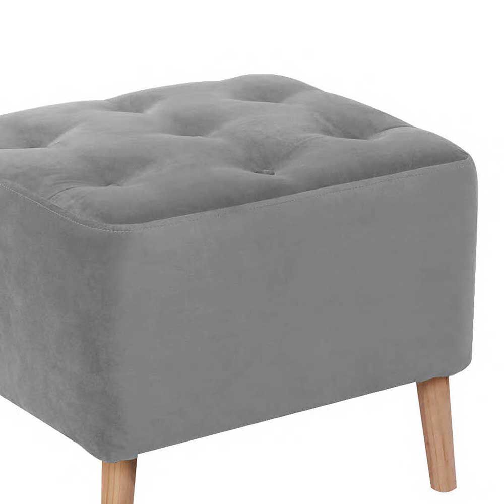 Pouf Latam Home Lyon Tela Velvet Gris