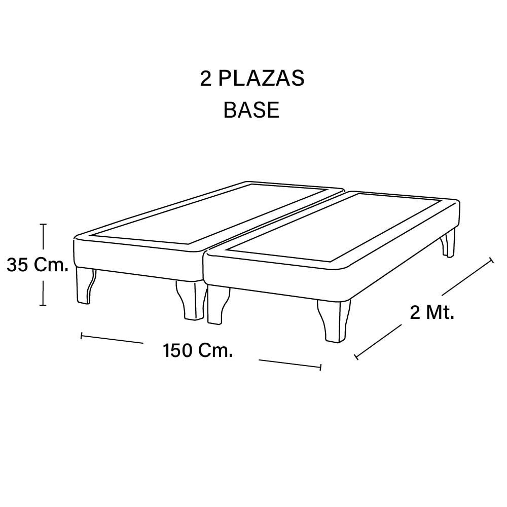 Base Europea Dividida Latam Home 2 Plazas Zen PU Chocolate