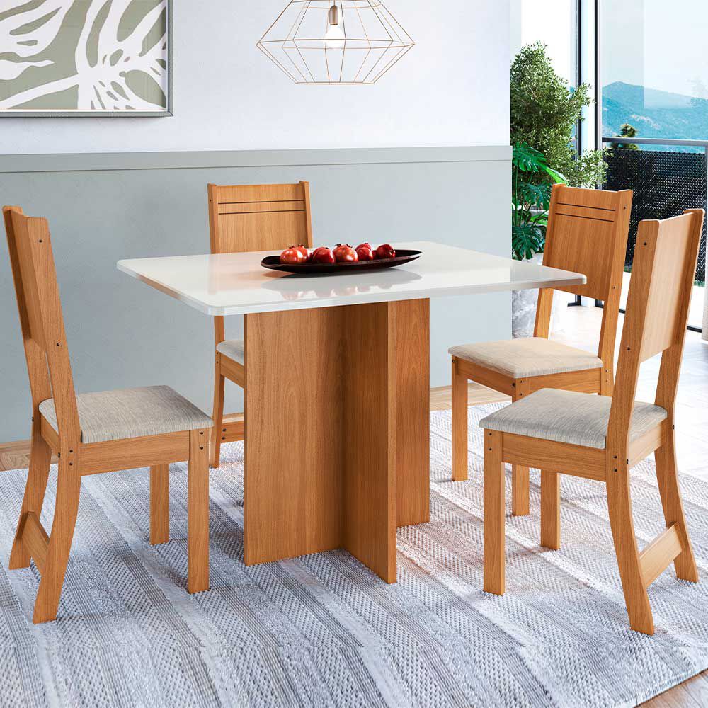 Juego de Comedor Home Mobili Monaco 4 Sillas Café