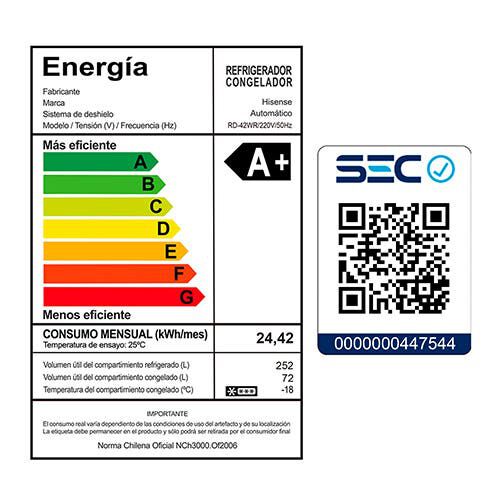 Refrigerador No Frost Hisense RD-42WR 324 lts.