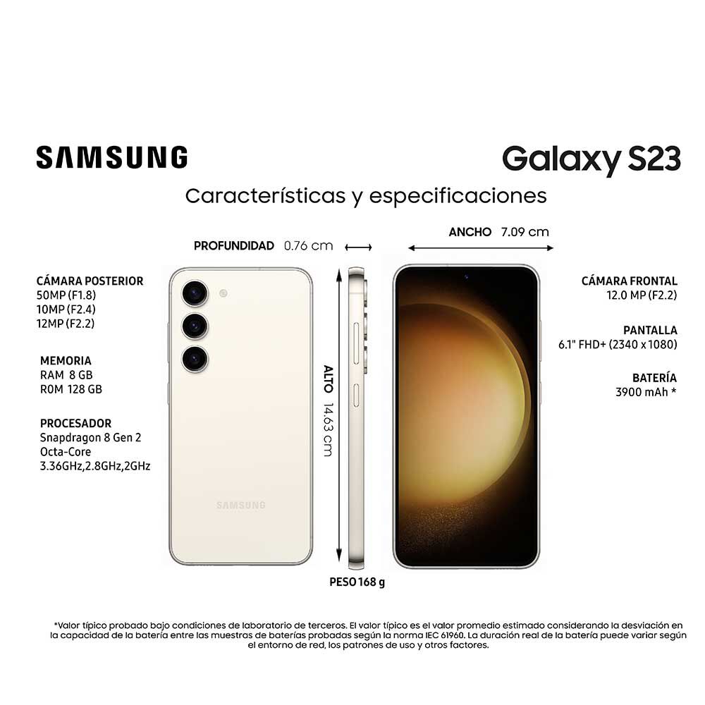 Celular Samsung Galaxy S23 128GB 6,1" Cream Liberado