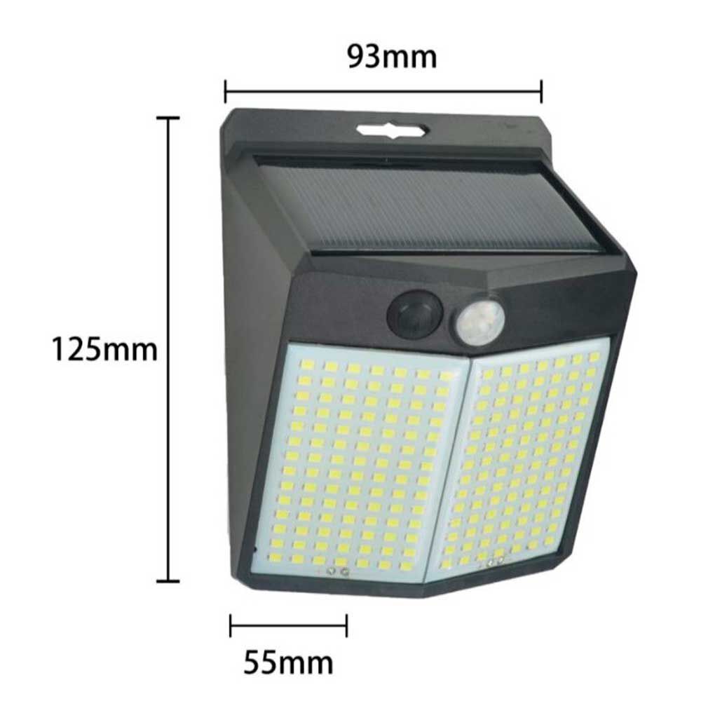 Aplique 196 Led Solar Contra Agua Pro Outdoor