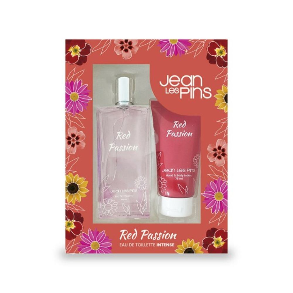 Set Perfume Red Passion EDT + Hand & Body Lotion Jean Les Pins