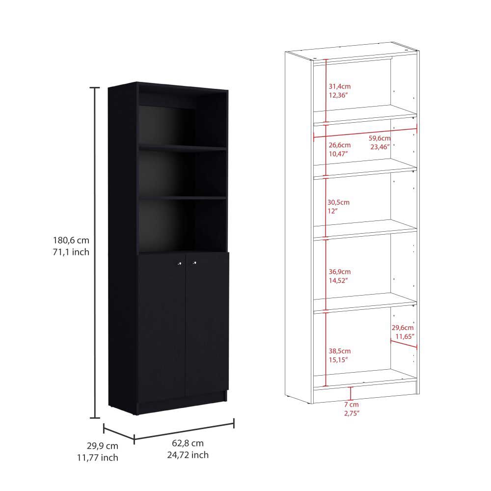 Estante 45 cm + Estante 2 Puertas TuHome Home Wengue