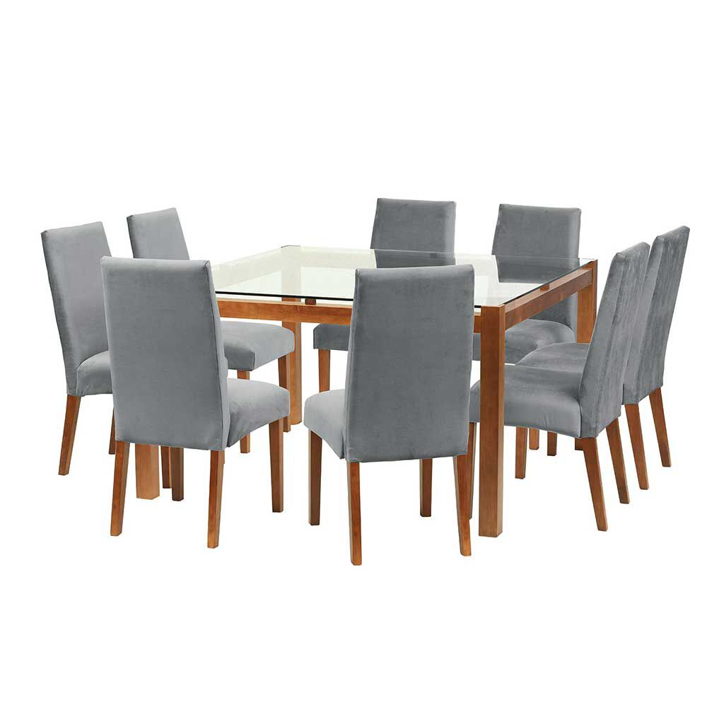 Juego de Comedor Latam Home Barcelona 8 Sillas Gris