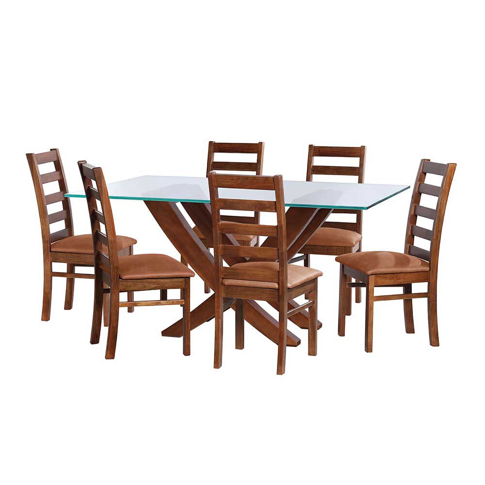 Juego de Comedor Latam Home Alicante 6 Sillas Tabaco