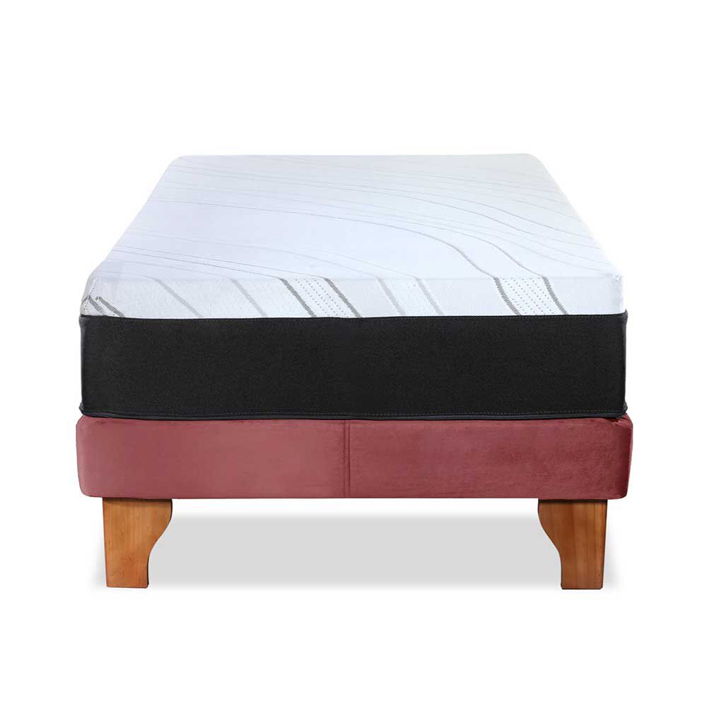 Cama Europea Latam Home 1,5 Plazas Zen Top Foam Visco Velvet Palo Rosa