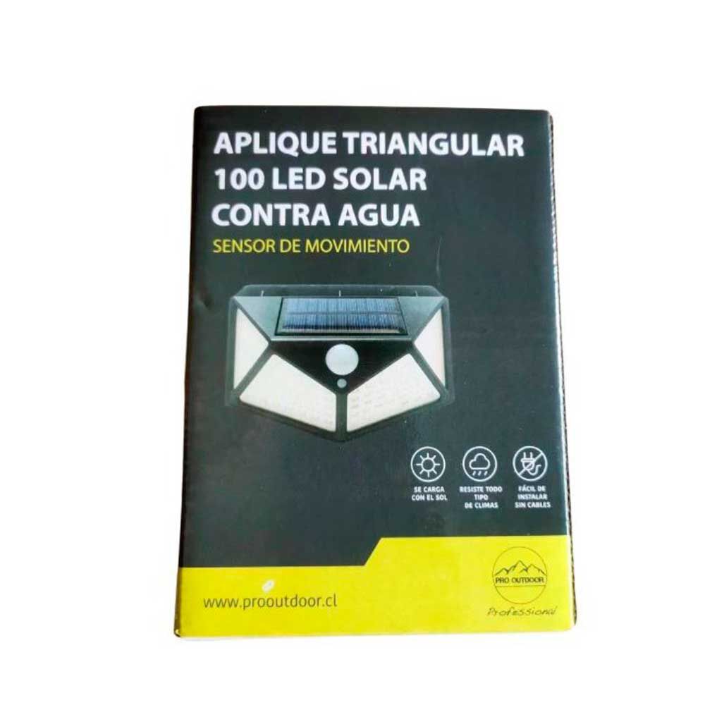 Aplique Triangular 100 Led Solar Contra Agua Pro Outdoor