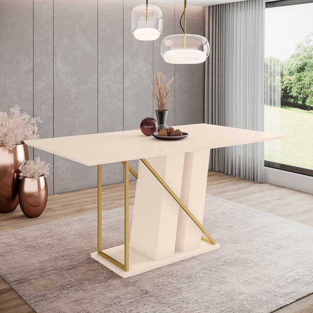 Juego de Comedor Home Mobili Andy 6 Sillas Café Blanco Off