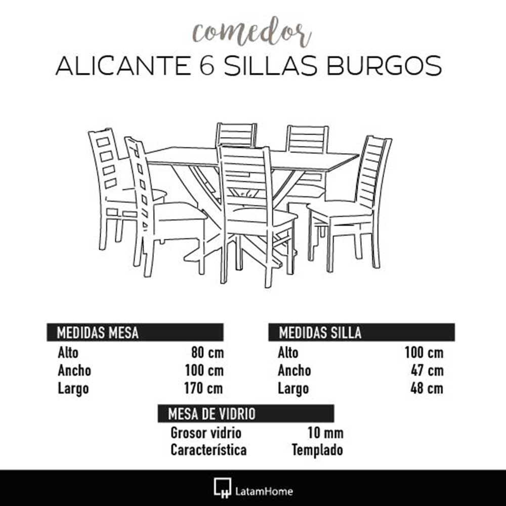 Juego de Comedor Latam Home Alicante 6 Sillas Verde