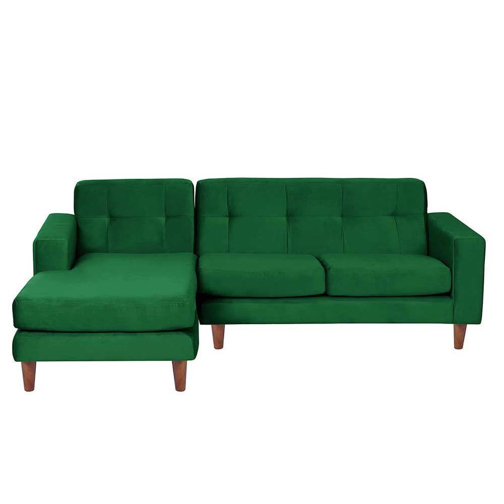 Sofá Seccional Izquierdo Latam Home Salermo Tela Velvet 3 Cuerpos Verde