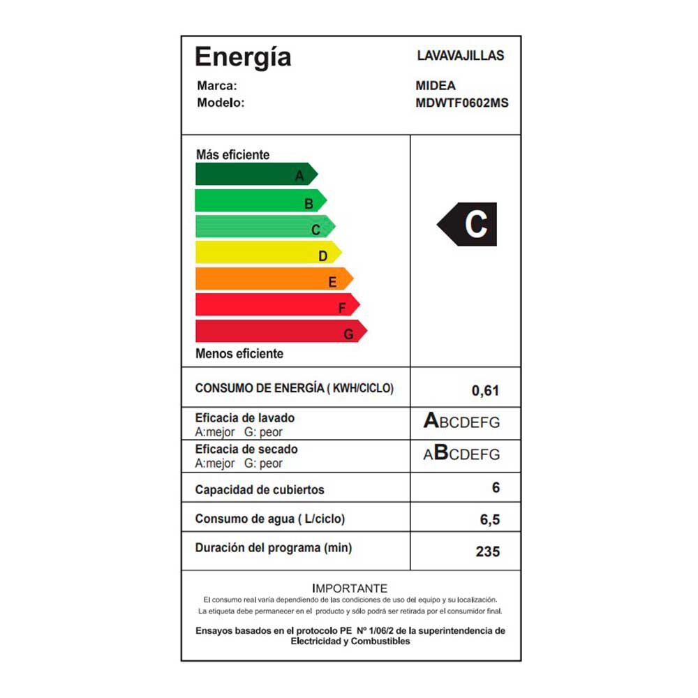 Lavavajillas Midea MDWTF0602MS 6 Cubiertos