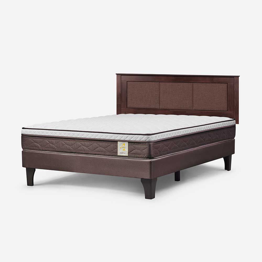 Cama Europea Rosen 2 Plazas New Style 4 Plus + Respaldo Rachel