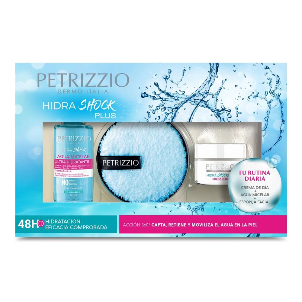 Tripack HidraShock Plus Crema + Agua Micelar + Sponge Petrizzio