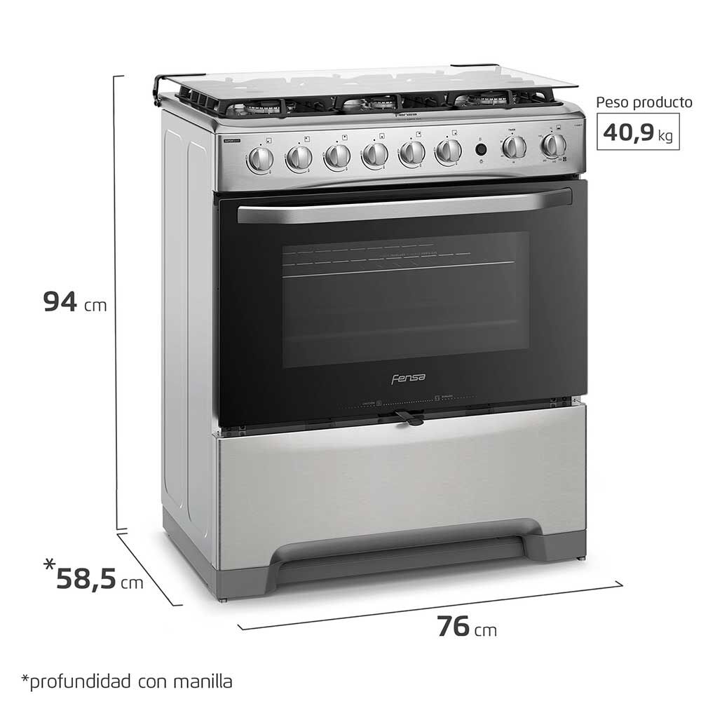 Cocina a Gas Fensa F 5300 T 6 Quemadores