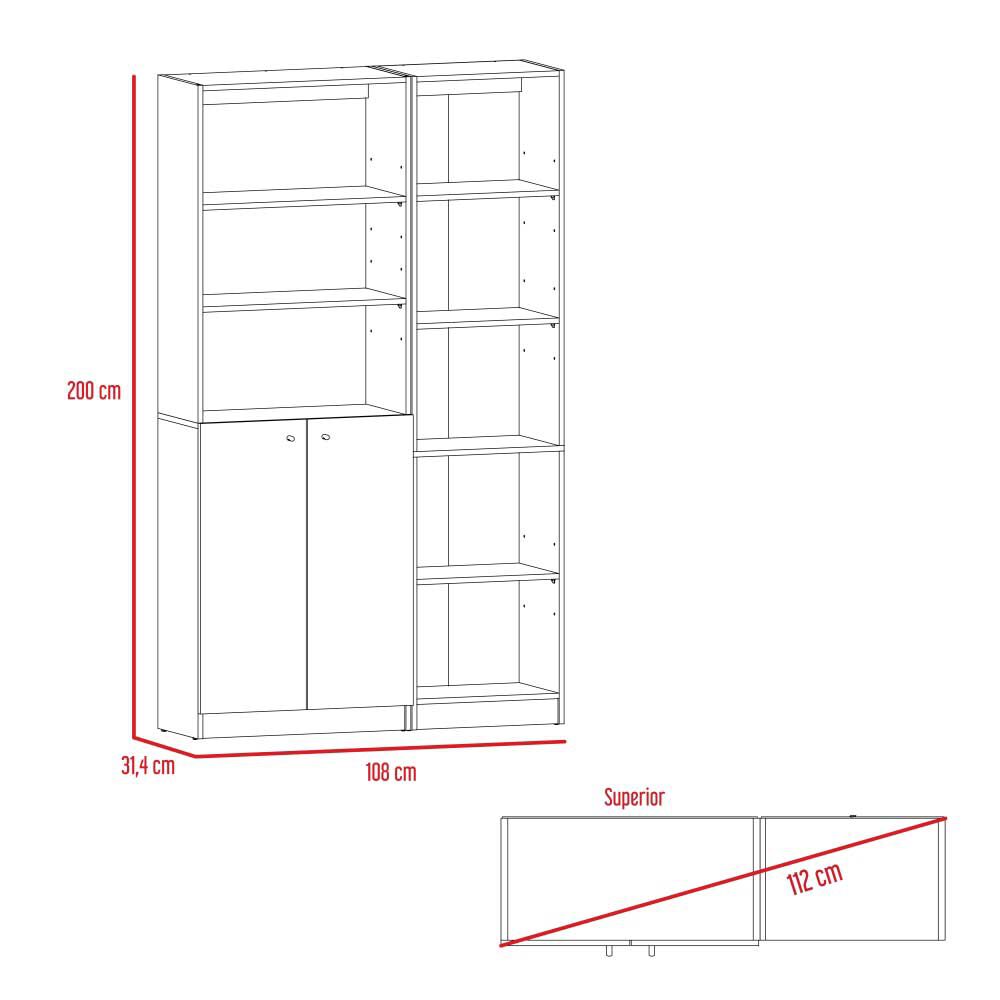 Estante 45 cm + Estante 2 Puertas TuHome Home Wengue