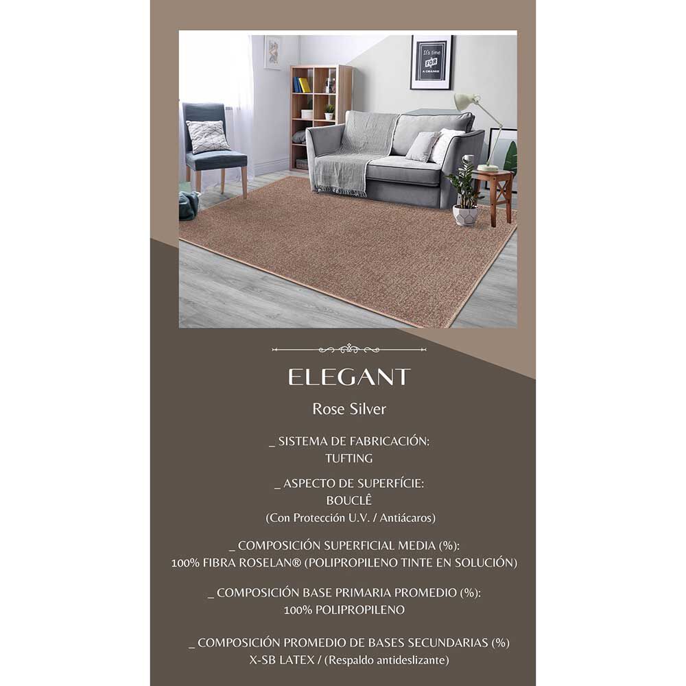 Alfombra Decocasa Elegant R Slver 200 x 300 cm Rosa Plata