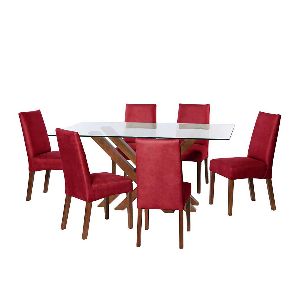 Juego de Comedor Latam Home Merida 6 Sillas Rojo