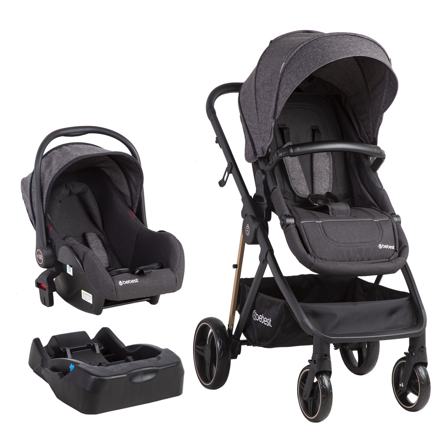 Coche Travel System Cosmos Negro Bebesit