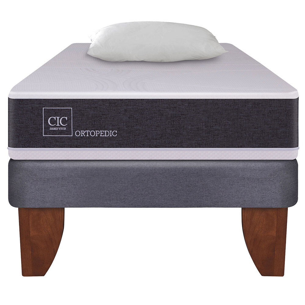 Cama Europea CIC 1 Plaza Ortopedic + Almohada