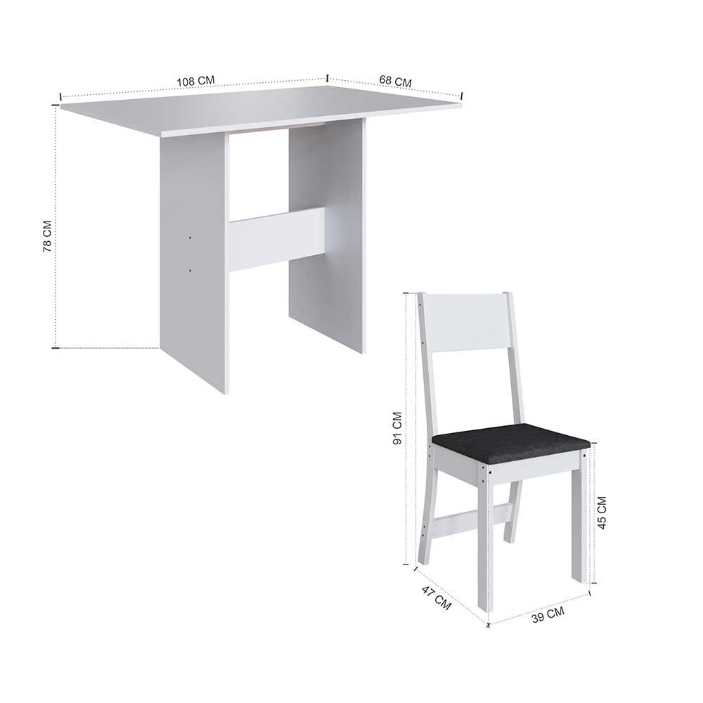 Juego de Comedor Home Mobili Karla 4 Sillas Blanco