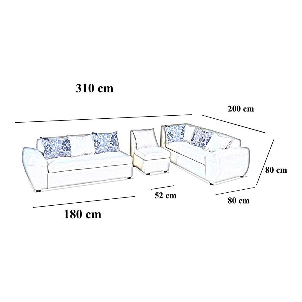 Sofá Seccional Modular Elegant Detail Houston 7 Cuerpos Blanco