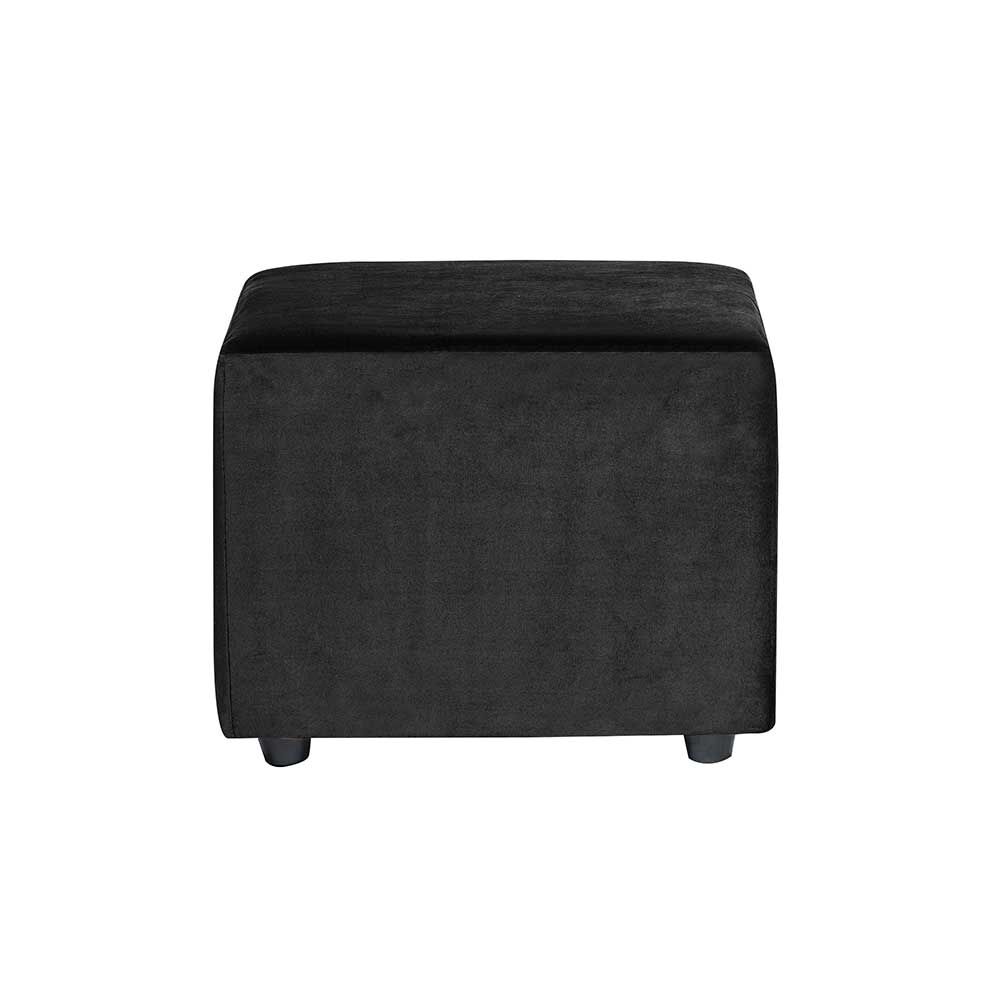 Juego de Living Diseño A&M Home Aries Sofá 3 Cuerpos + 2 Pouf 1 Cuerpo Negro