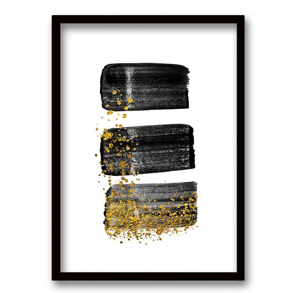 Cuadro Decorativo Retela Brush Gold Gray 40 x 30 cm