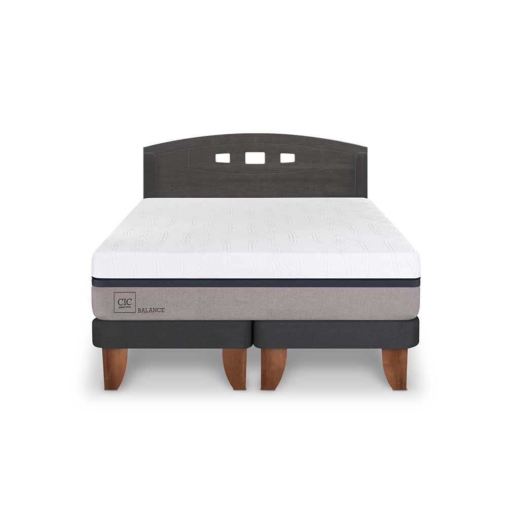 Cama Europea CIC Base Dividida 2 Plazas Balance + Respaldo Gales