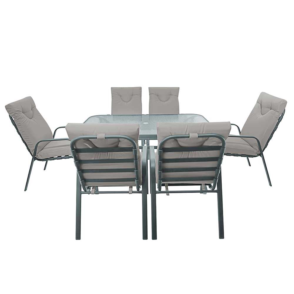 Juego de Comedor para Terraza Casanova Murano 6 Sillas Gris