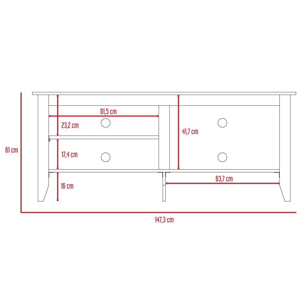 Mesa de Centro + Rack Hasta 65" TuHome Essential