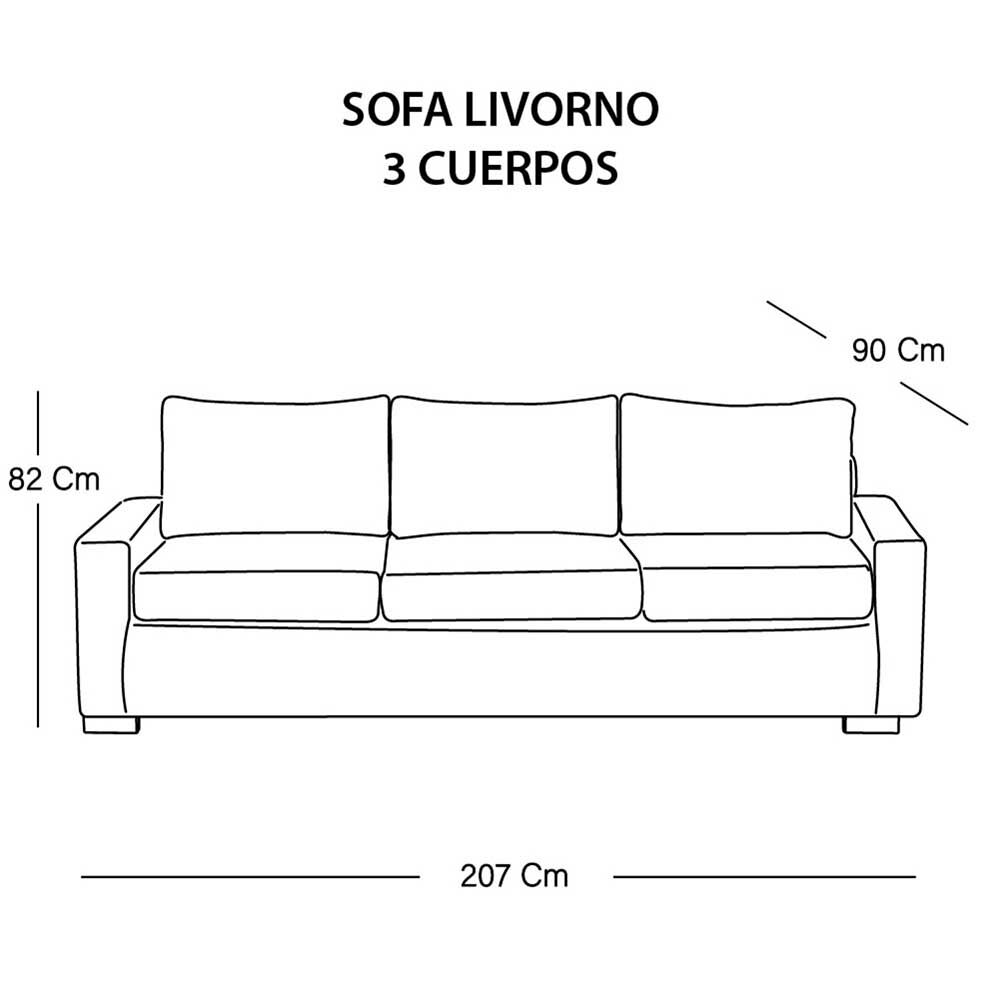 Sofá Latam Home Livorno 3 Cuerpos Verde