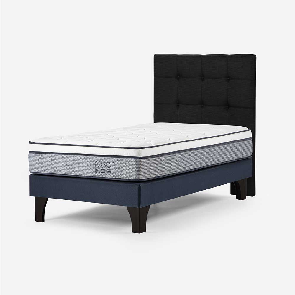 Cama Europea Rosen 1 Plaza New Style 4  + Respaldo Issey