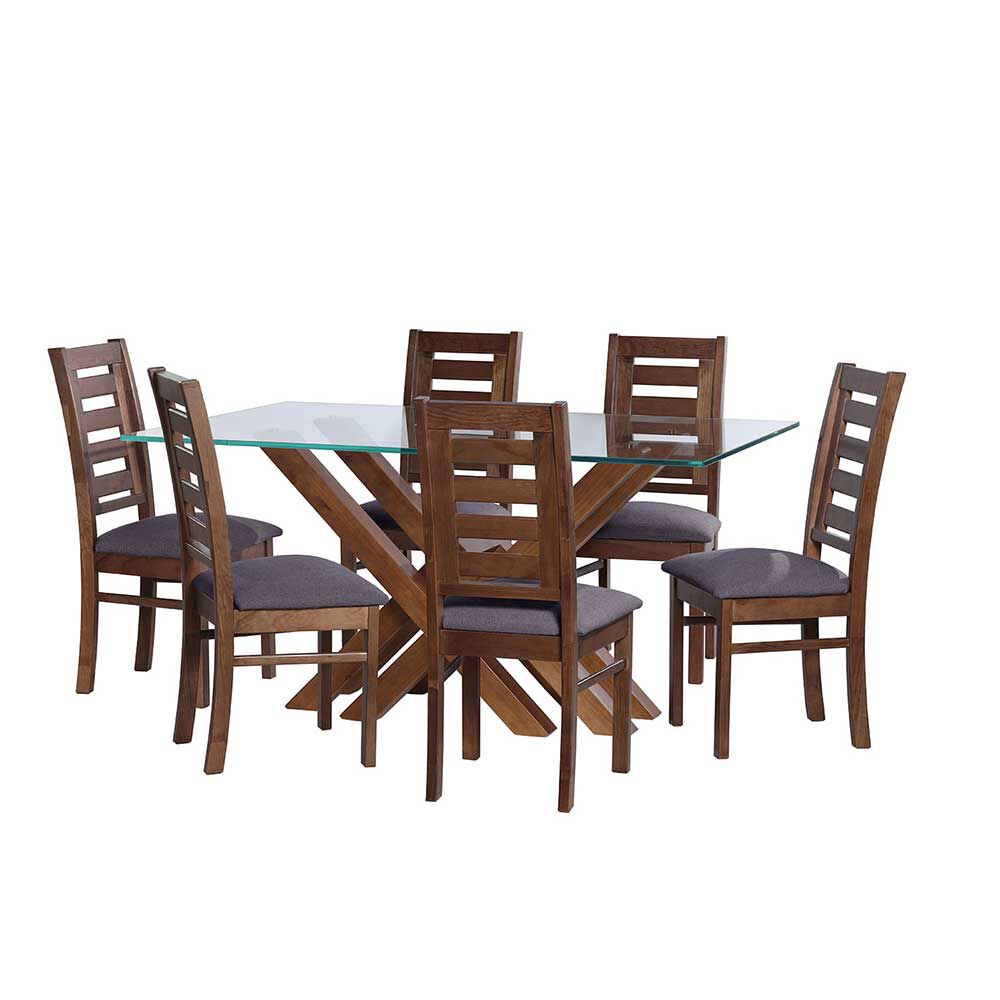 Juego de Comedor Latam Home Merida 6 Sillas Gris Oscuro