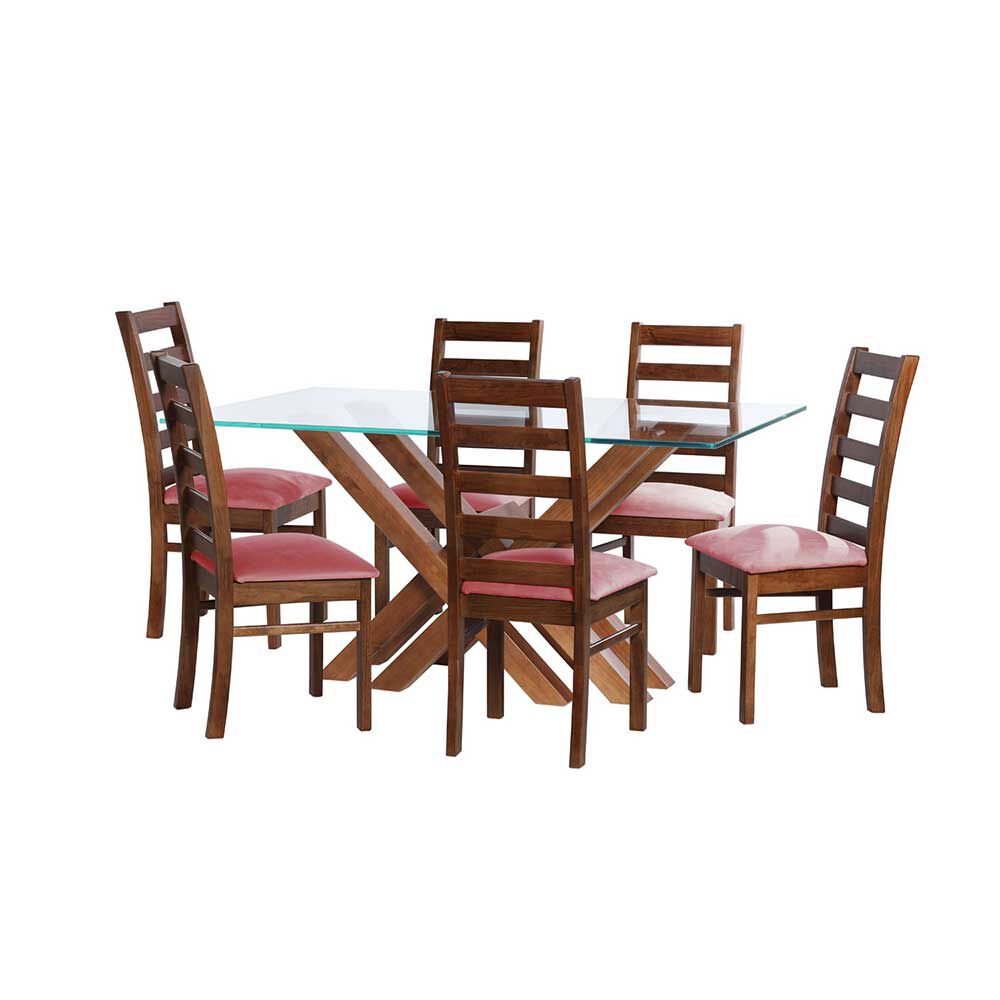 Juego de Comedor Latam Home Merida 6 Sillas Palo Rosa