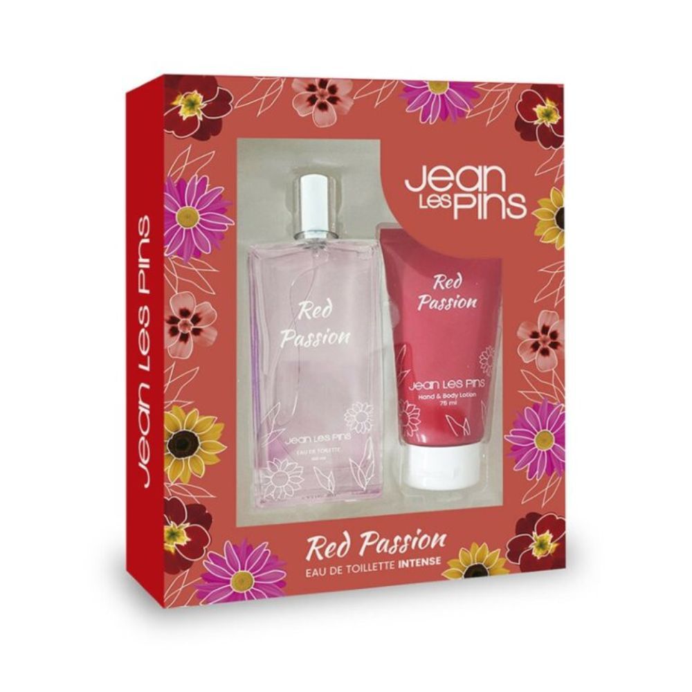 Set Perfume Red Passion EDT + Hand & Body Lotion Jean Les Pins