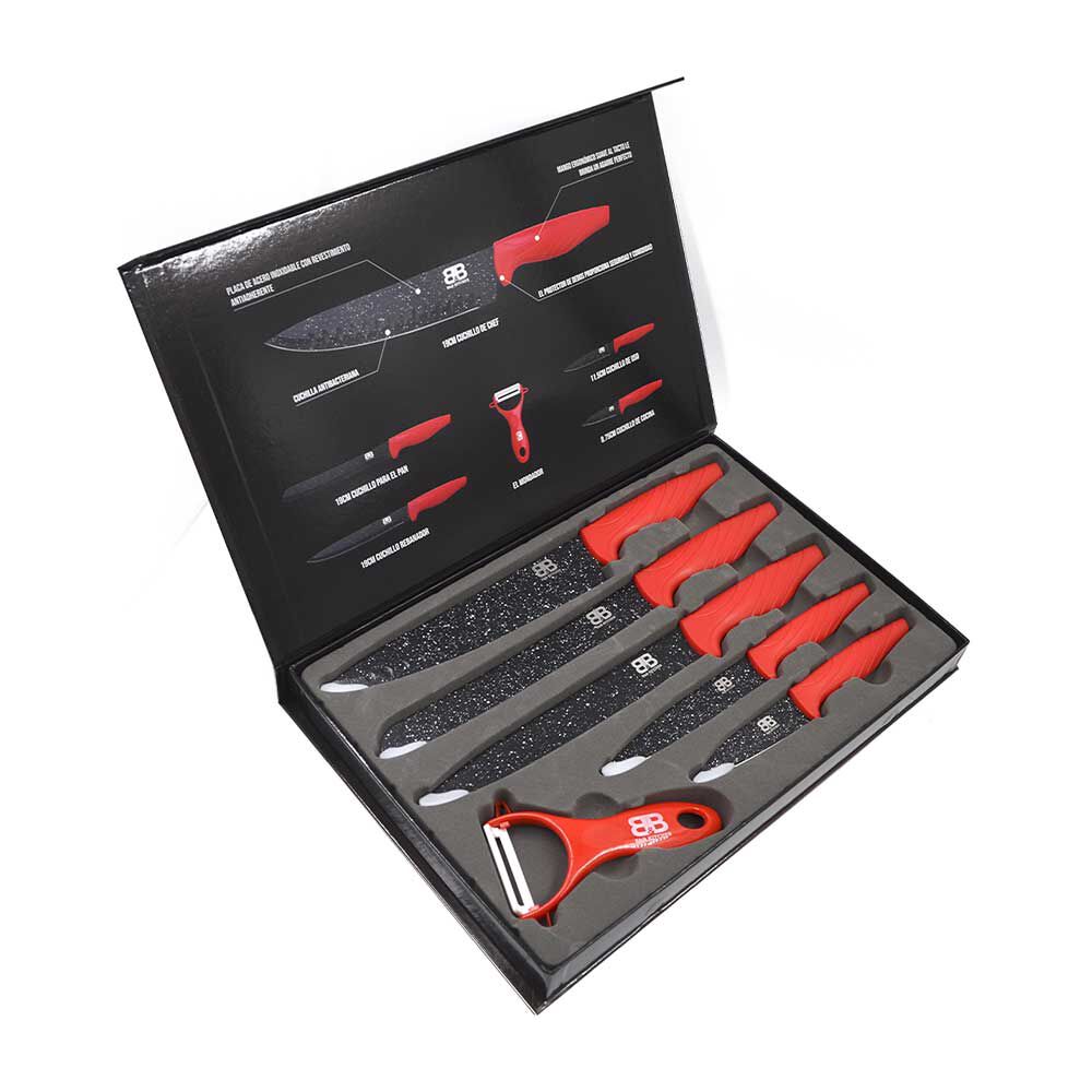 Set de Cuchillos BYB Kitchen 6 Piezas Rojo