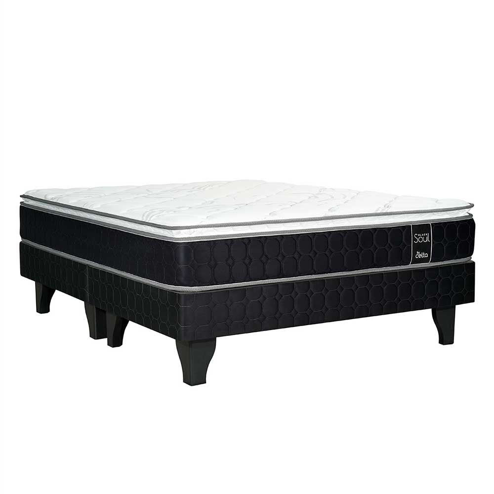 Cama Europea Celta Base Dividida 2 Plazas Black Soul