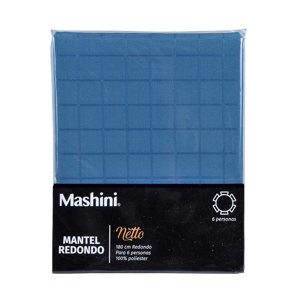 Mantel Redondo Mashini Liso Azul 180 cm