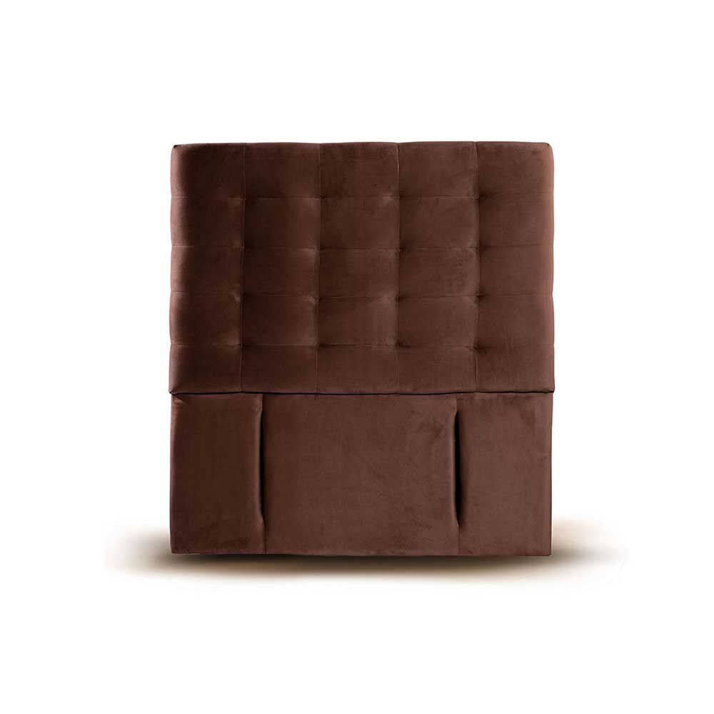 Respaldo Latam Home 1,5 Plazas Napoles Tela Velvet Chocolate