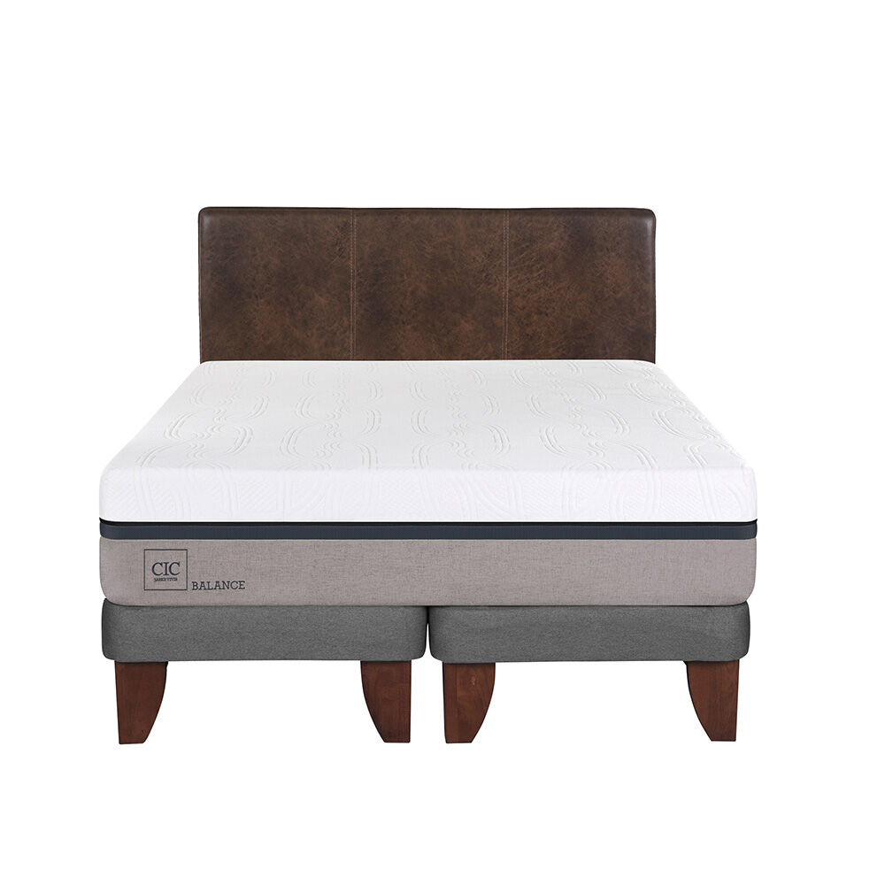 Cama Europea CIC Base Dividida King Balance + Respaldo Baker