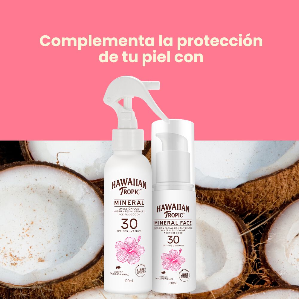 Protector Solar Facial Mineral con Color, FPS 30, 50 Ml Hawaiian Tropic