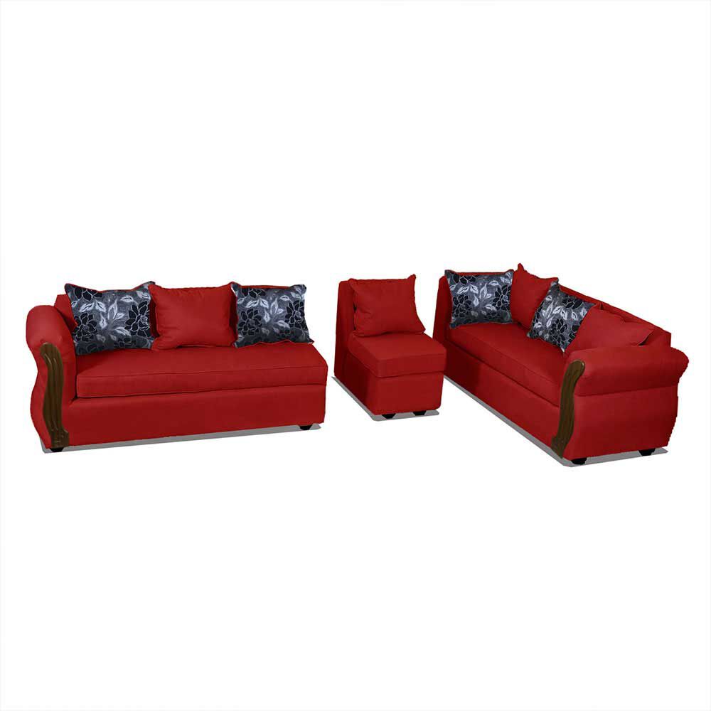 Sofá Seccional Modular Elegant Detail Girona 7 Cuerpos Rojo